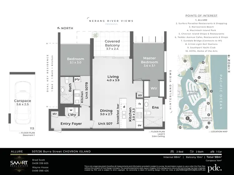 Floorplan of Homely unit listing, 507a & 507b/26 Dalpura Street, Chevron Island QLD 4217