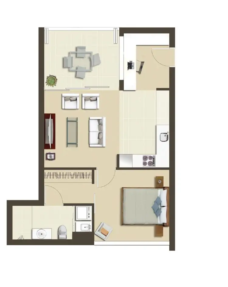 Floorplan of Homely apartment listing, 1033/16 Hamilton Place, Bowen Hills QLD 4006