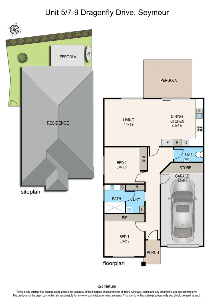 Floorplan of Homely unit listing, Unit 5 7 Dragonfly Drive, Seymour VIC 3660