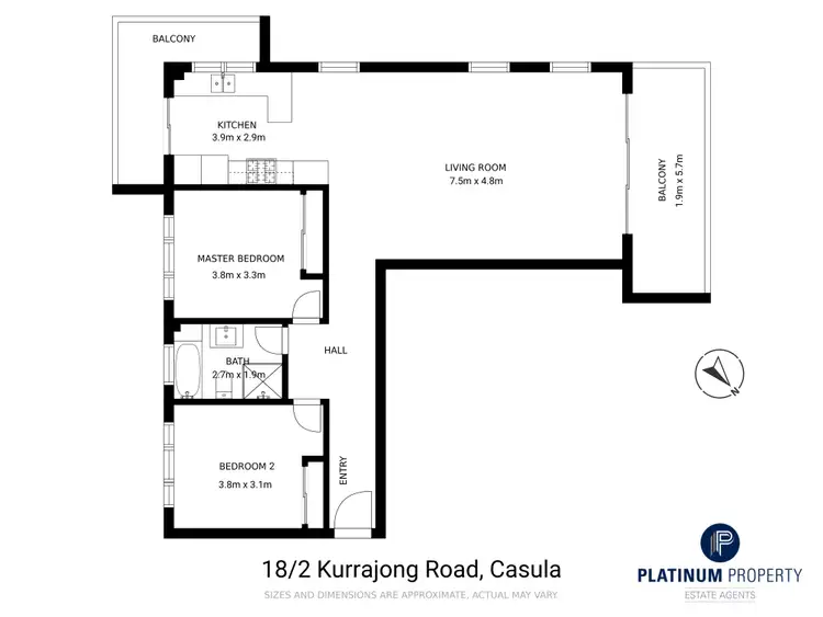 Floorplan of Homely apartment listing, 18/2 Kurrajong Road, Casula NSW 2170