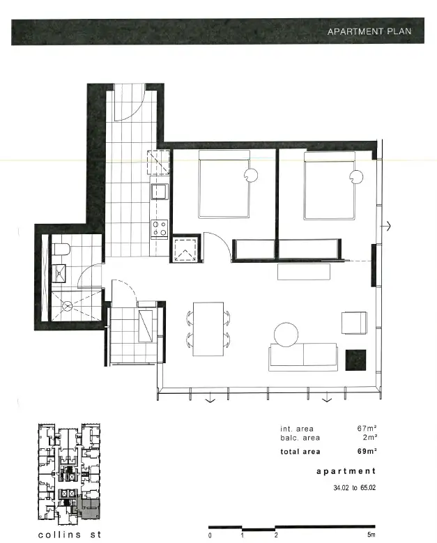 Floorplan of Homely apartment listing, 3402/568 collins street, Melbourne VIC 3000