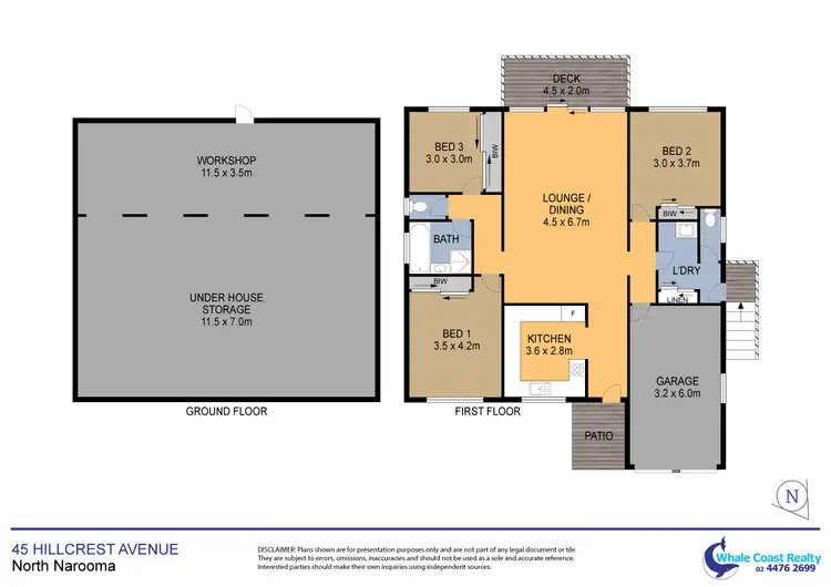 Floorplan of Homely house listing, 45 Hillcrest Avenue, North Narooma NSW 2546