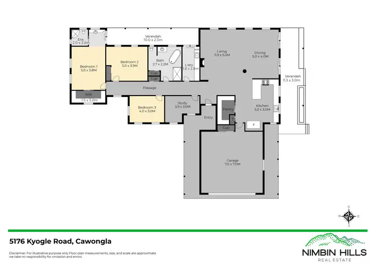 Floorplan of Homely rural property listing, 5176 Kyogle Road, Cawongla NSW 2474