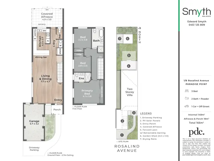 Floorplan of Homely villa listing, 1/8 Rosalind Avenue, Paradise Point QLD 4216