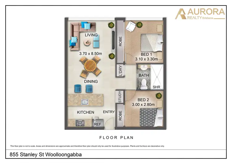 Floorplan of Homely unit listing, 1803/855 Stanley Street, Woolloongabba QLD 4102