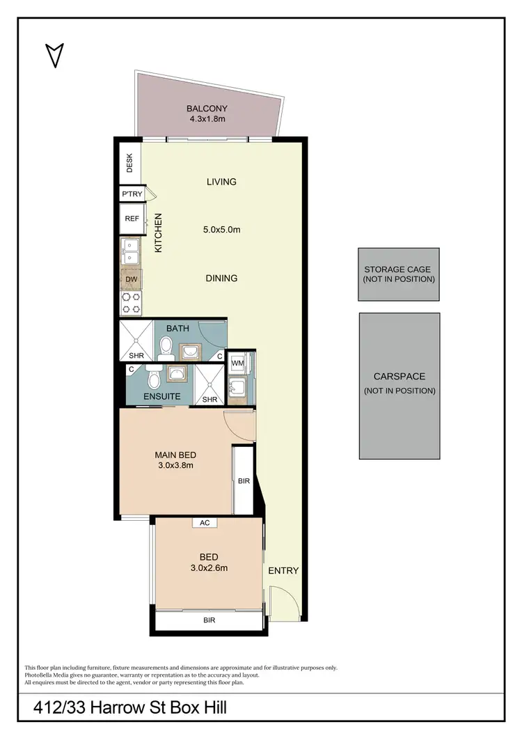 Floorplan of Homely apartment listing, 412/33 Harrow Street, Box Hill VIC 3128