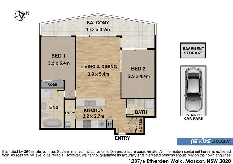 Floorplan of Homely apartment listing, 1237/6 Etherden Walk, Mascot NSW 2020