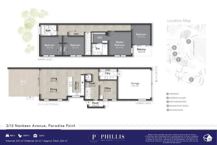 Floorplan of Homely townhouse listing, 2/13 Nankeen Avenue, Paradise Point QLD 4216