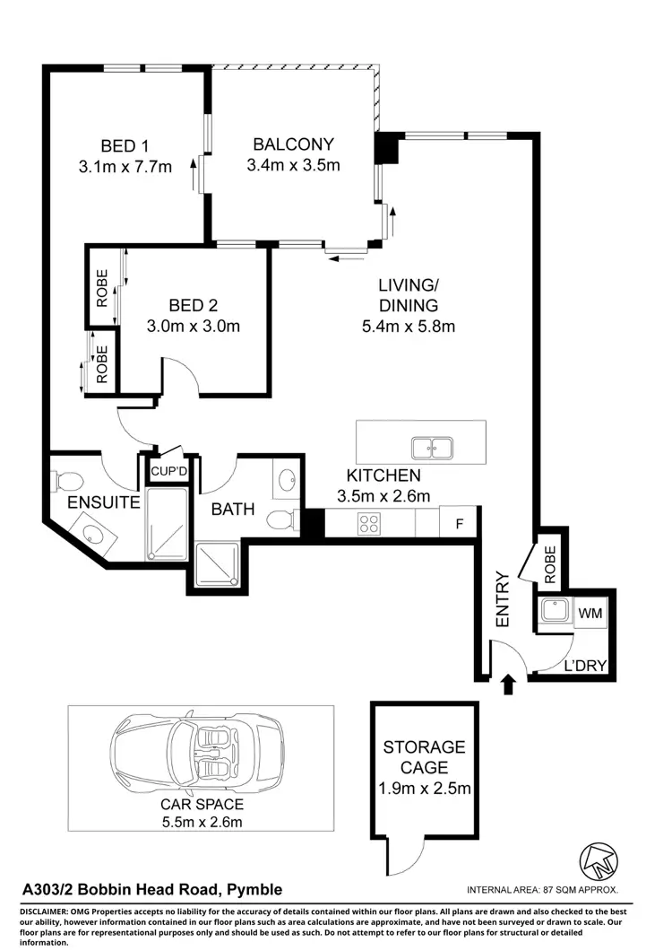 Floorplan of Homely apartment listing, A303/2 Bobbin Head Road, Pymble NSW 2073