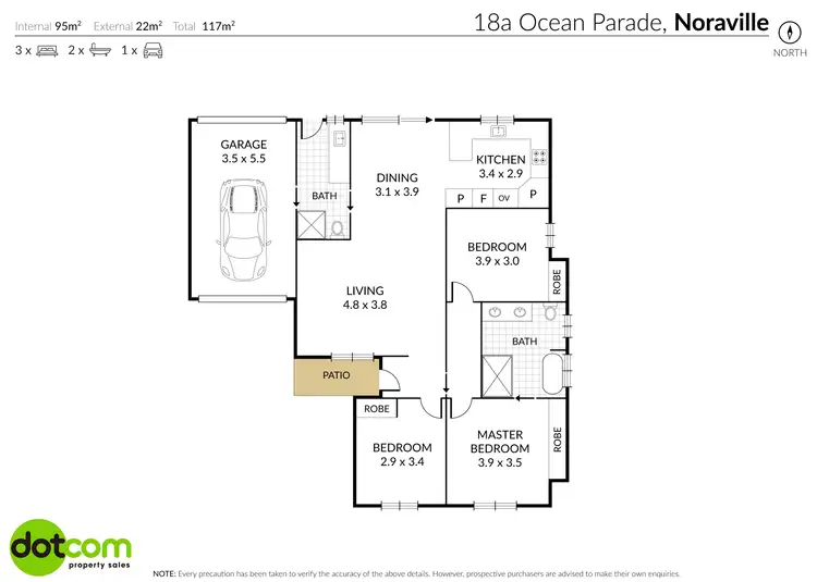 Floorplan of Homely semi-detached listing, 18A Ocean Parade, Noraville NSW 2263
