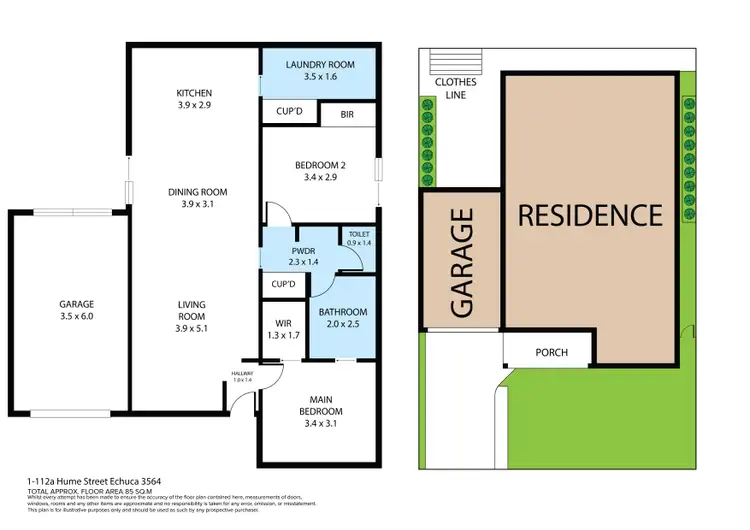 Floorplan of Homely unit listing, 1/112 Hume Street, Echuca VIC 3564