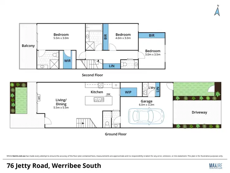 Floorplan of Homely townhouse listing, 76 Jetty Road, Werribee South VIC 3030