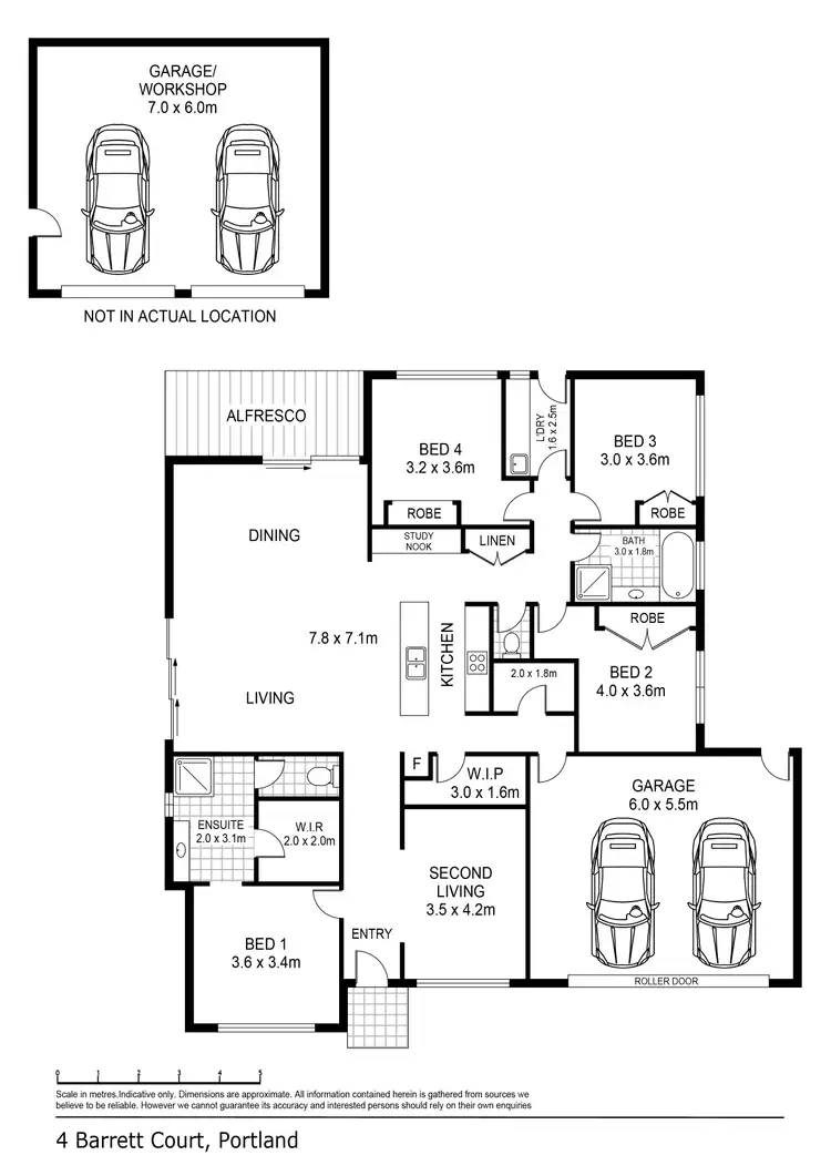 Floorplan of Homely house listing, 4 Barrett Court, Portland VIC 3305
