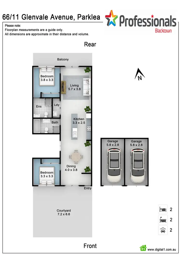 Floorplan of Homely townhouse listing, 66/11 GLENVALE AVENUE, Parklea NSW 2768