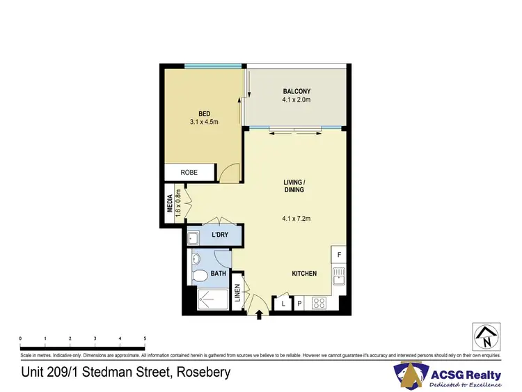 Floorplan of Homely apartment listing, 209/1 Stedman Street, Rosebery NSW 2018
