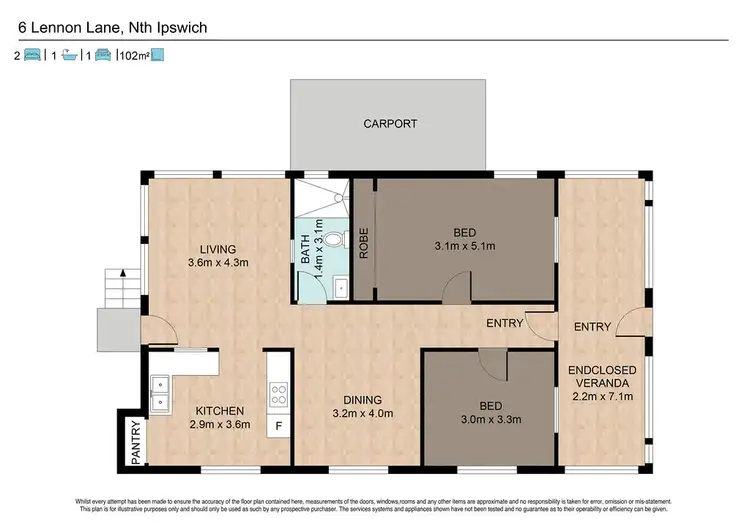 Floorplan of Homely house listing, 6 Lennon Lane, North Ipswich QLD 4305