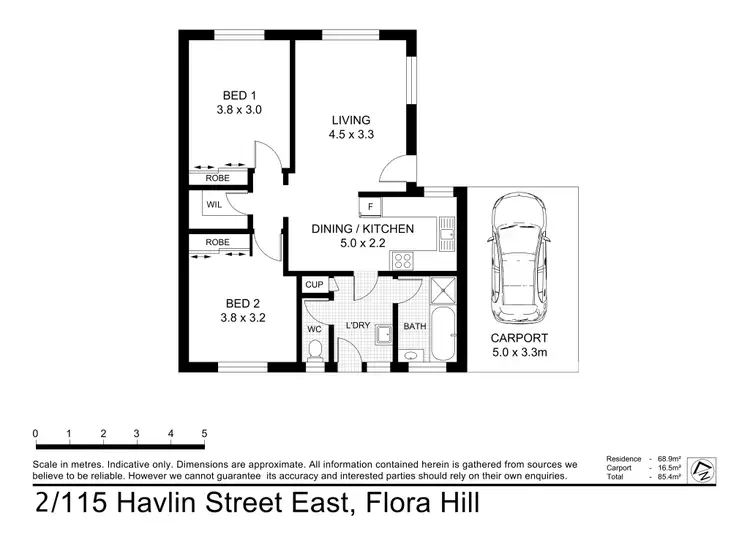 Floorplan of Homely unit listing, 2/115 Havlin Street East, Flora Hill VIC 3550