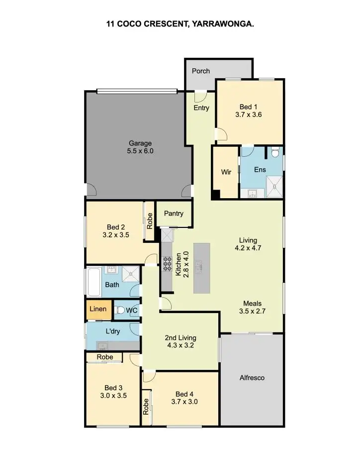 Floorplan of Homely house listing, 11 Coco Crescent, Yarrawonga VIC 3730
