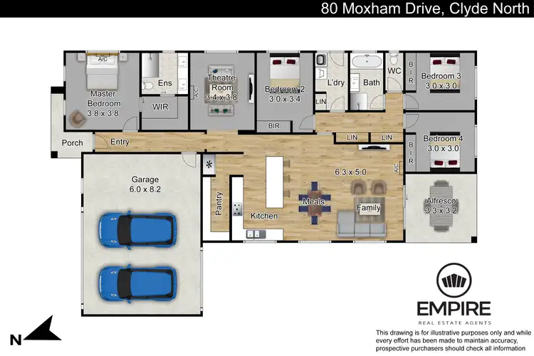 Floorplan of Homely house listing, 80 Moxham Drive, Clyde North VIC 3978