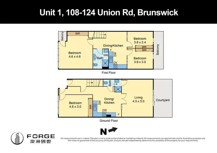 Floorplan of Homely townhouse listing, 1/108 Union Street, Brunswick VIC 3056