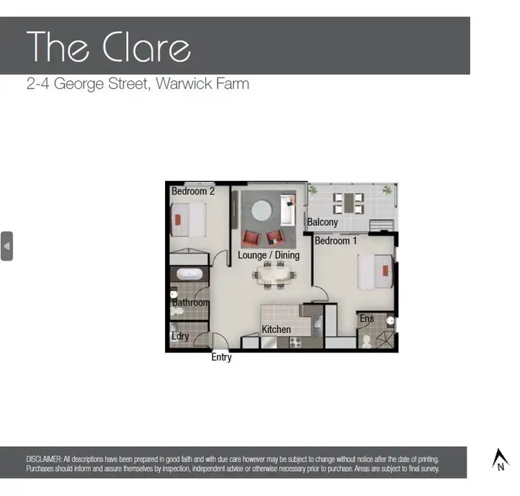 Floorplan of Homely apartment listing, 23/2-4 George Street, Warwick Farm NSW 2170