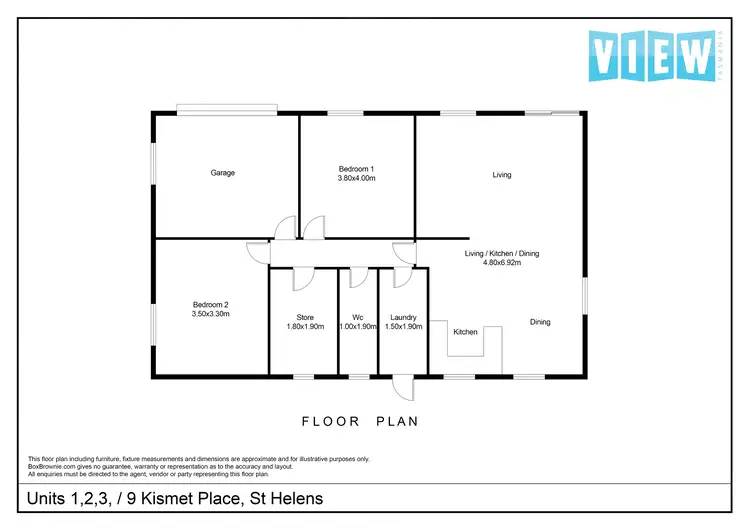 Floorplan of Homely unit listing, 2/9 Kismet Place, St Helens TAS 7216