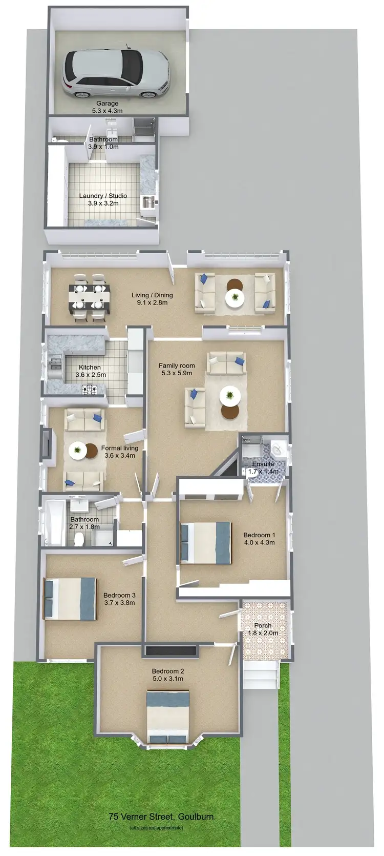Floorplan of Homely house listing, 75 Verner Street, Goulburn NSW 2580