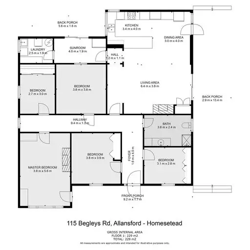 Floorplan of Homely rural property listing, 115 Begleys Road, Allansford VIC 3277