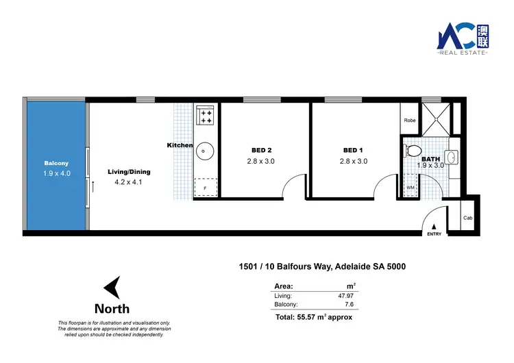 Floorplan of Homely apartment listing, 1501/10 Balfours Way, Adelaide SA 5000
