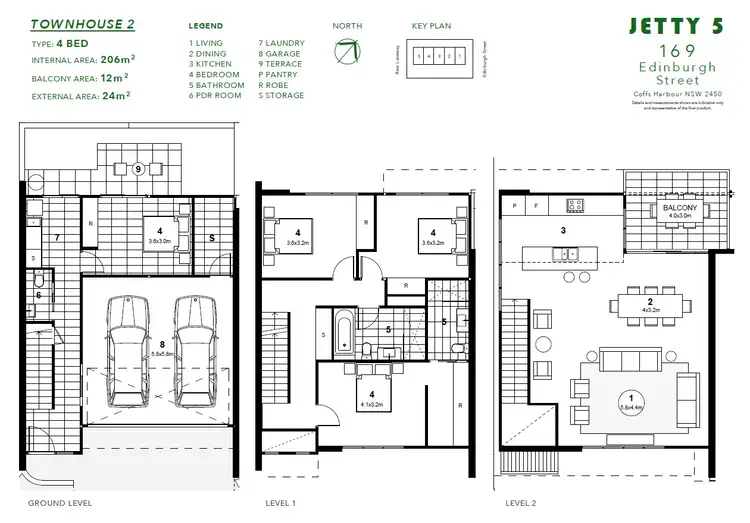 Floorplan of Homely townhouse listing, 2/169 Edinburgh Street, Coffs Harbour Jetty NSW 2450