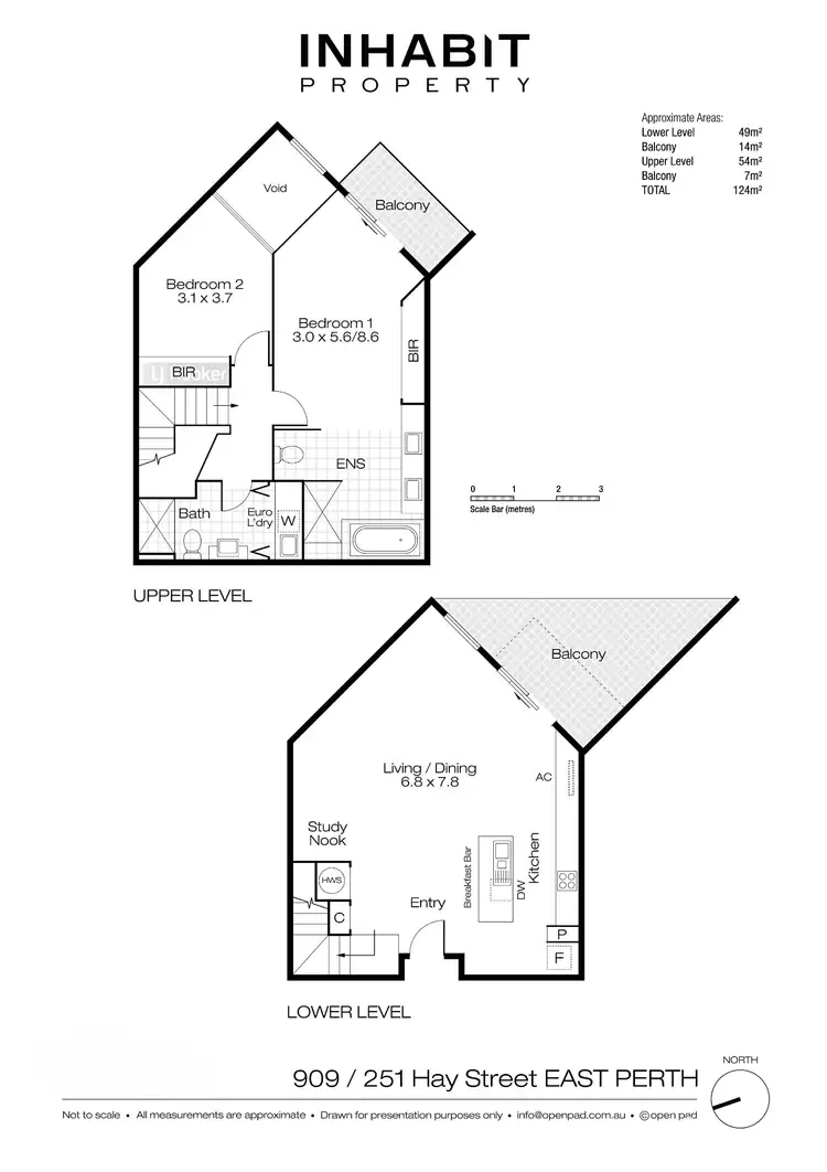 Floorplan of Homely apartment listing, 909/251 Hay Street, East Perth WA 6004