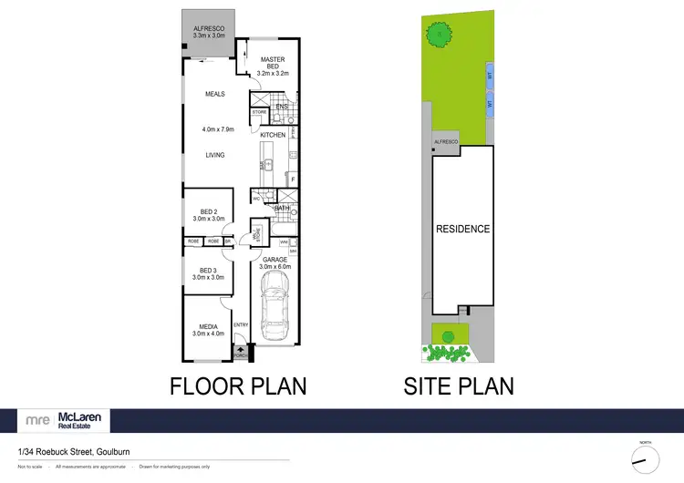 Floorplan of Homely semi-detached listing, 1/34 & 2/34 Roebuck Street, Goulburn NSW 2580