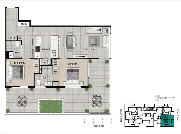 Floorplan of Homely apartment listing, 502/25 Hope Street, South Brisbane QLD 4101