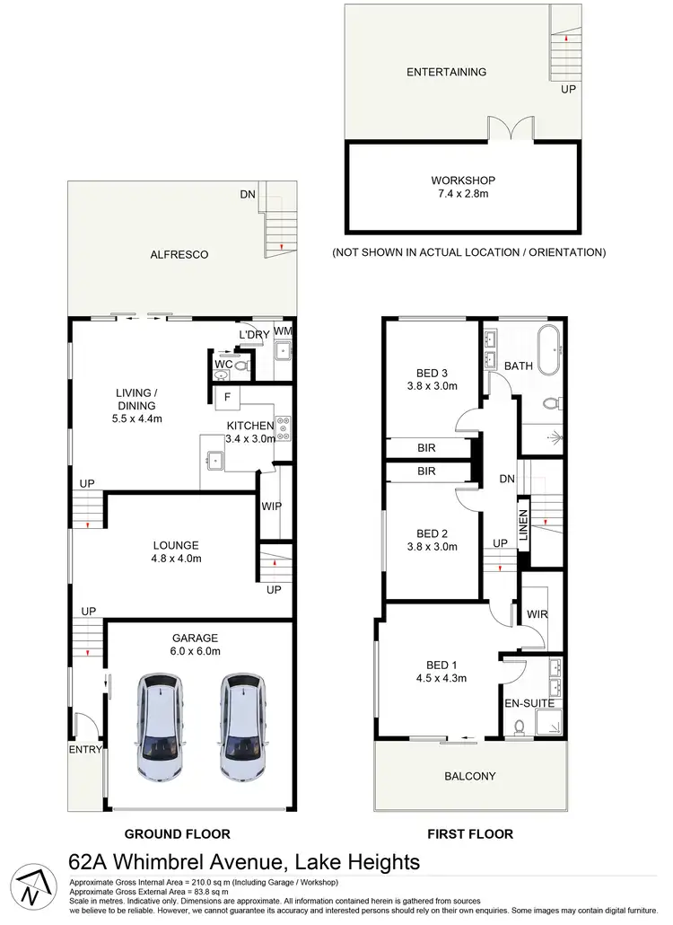 Floorplan of Homely semi-detached listing, 62A Whimbrel Avenue, Lake Heights NSW 2502