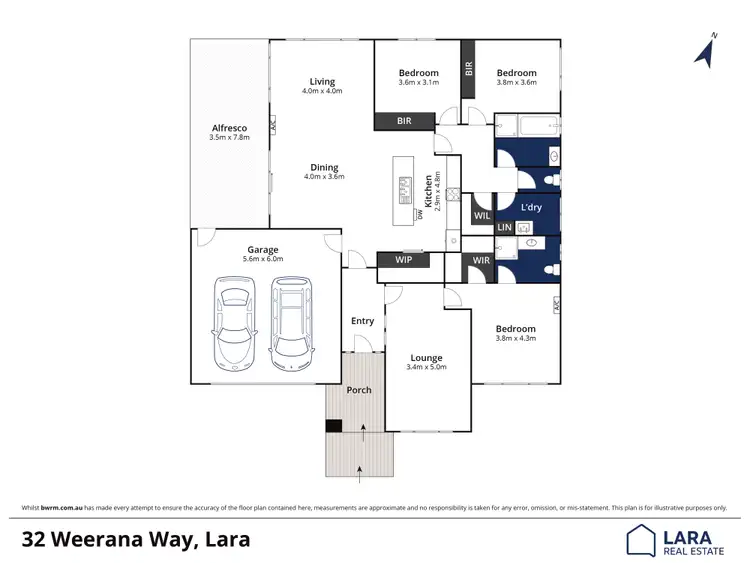 Floorplan of Homely house listing, 32 Weerana Way, Lara VIC 3212