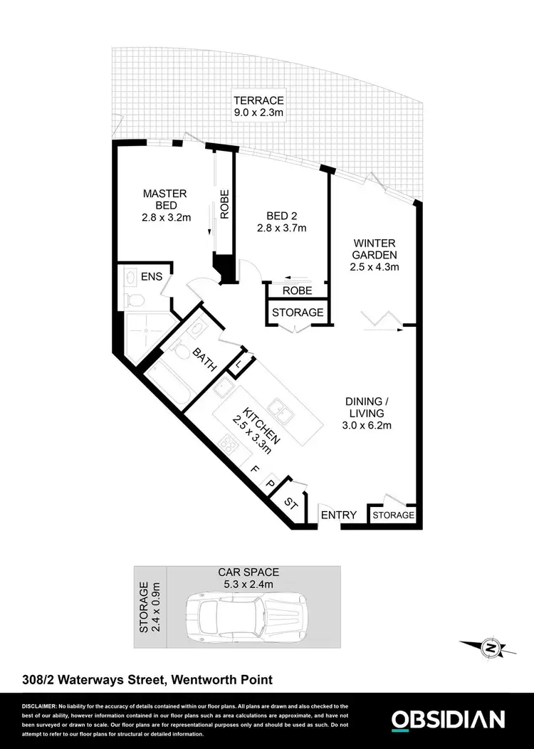 Floorplan of Homely apartment listing, 308/2 Waterways Street, Wentworth Point NSW 2127