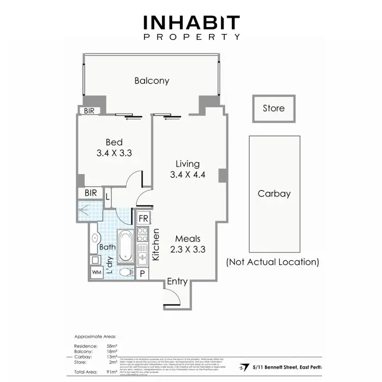 Floorplan of Homely apartment listing, 5/11 Bennett Street, East Perth WA 6004