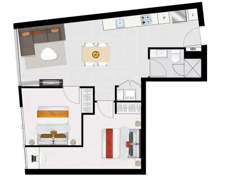 Floorplan of Homely apartment listing, 21104/37 Kyabra St, Newstead QLD 4006
