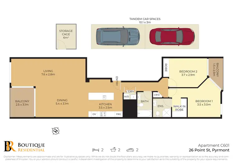 Floorplan of Homely apartment listing, C601/26 Point Street, Pyrmont NSW 2009