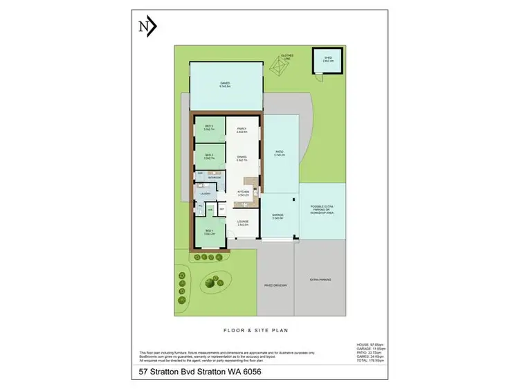 Floorplan of Homely house listing, 57 Stratton Boulevard, Stratton WA 6056