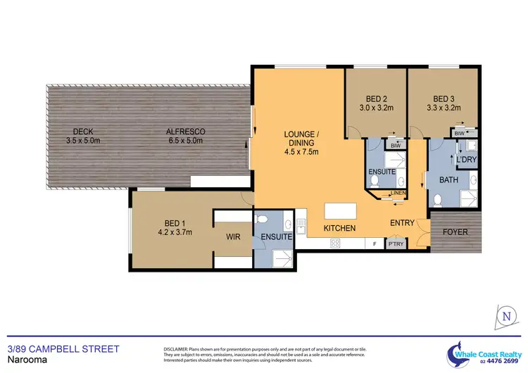 Floorplan of Homely apartment listing, 3/89-93 Campbell Street, Narooma NSW 2546