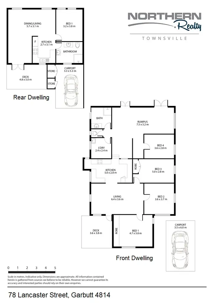 Floorplan of Homely semi-detached listing, 78 Lancaster Street, Garbutt QLD 4814