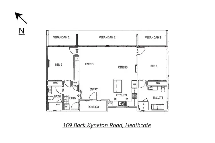 Floorplan of Homely rural property listing, 169 Back Kyneton Road, Heathcote VIC 3523