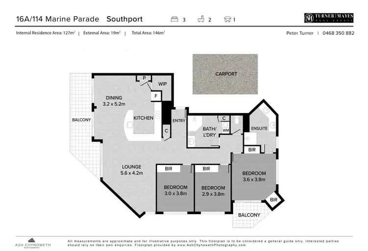 Floorplan of Homely apartment listing, 16A/114 Marine Parade, Southport QLD 4215