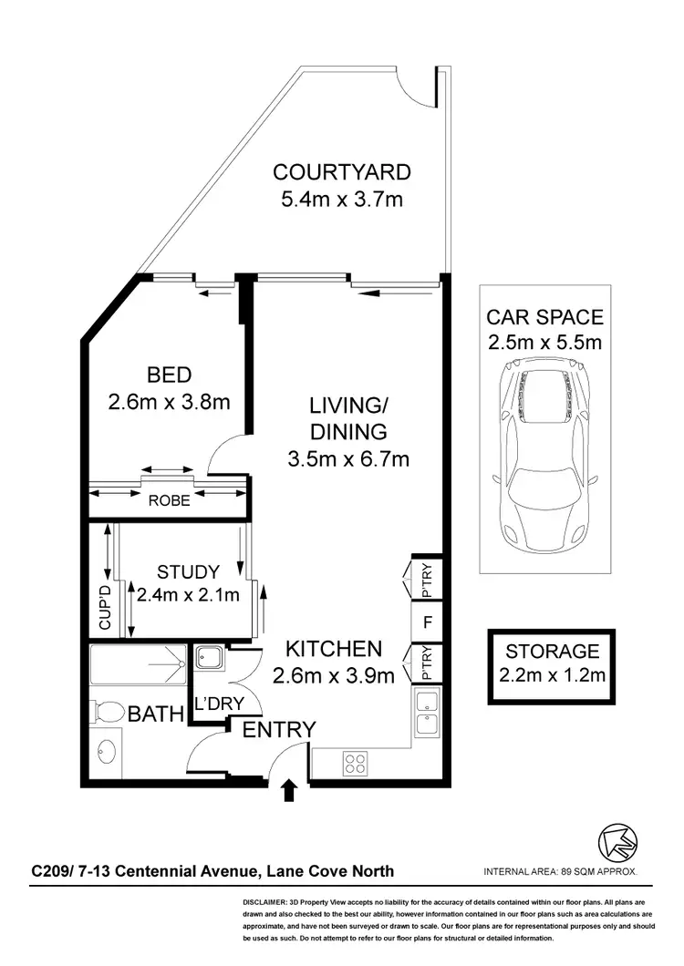 Floorplan of Homely apartment listing, 209c/7-13 Centennial Avenue, Lane Cove North NSW 2066