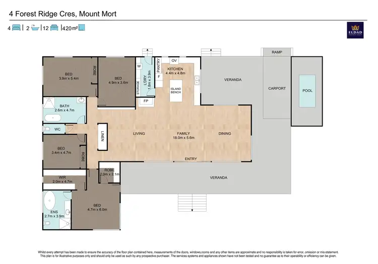 Floorplan of Homely rural property listing, 42 Forest Ridge Crescent, Mount Mort QLD 4340