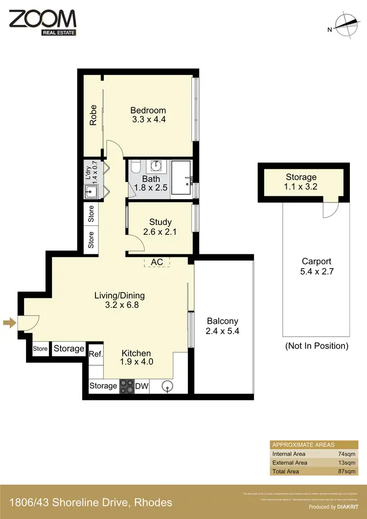 Floorplan of Homely apartment listing, 1806/43 Shoreline Drive, Rhodes NSW 2138