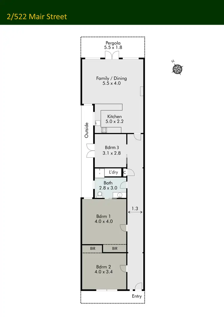 Floorplan of Homely townhouse listing, 2/522 Mair Street, Ballarat Central VIC 3350