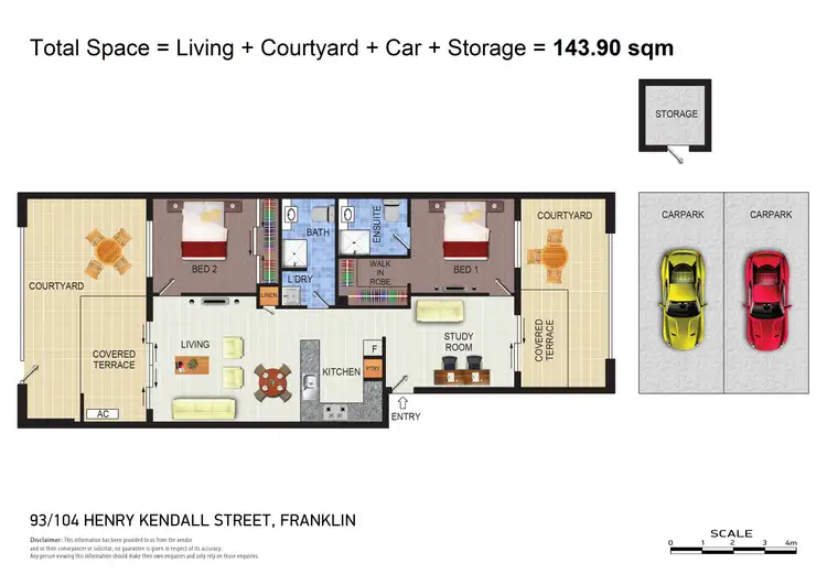 Floorplan of Homely apartment listing, 93/104 Henry Kendall Street, Franklin ACT 2913