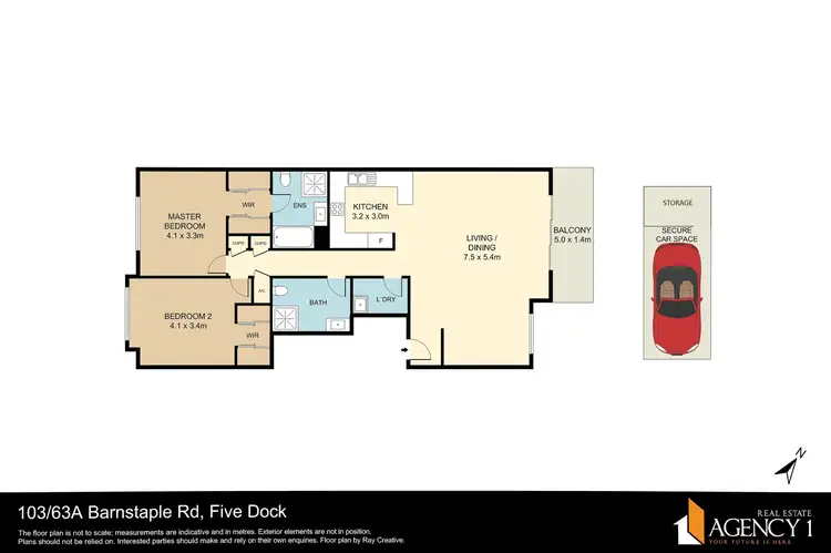 Floorplan of Homely unit listing, 103/63A Barnstaple Road, Five Dock NSW 2046